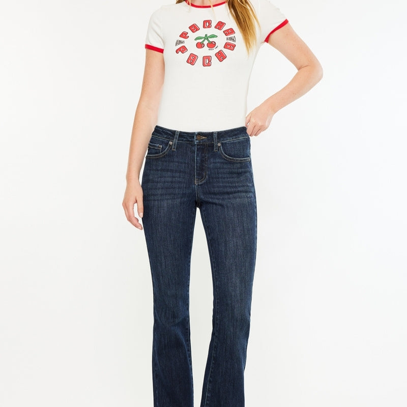 Illya Mid Rise Bootcut Jeans (Petite) - Official Kancan USA
