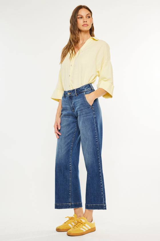 Tara Mid Rise Trouser Wide Leg Jean (Petite) - Official Kancan USA