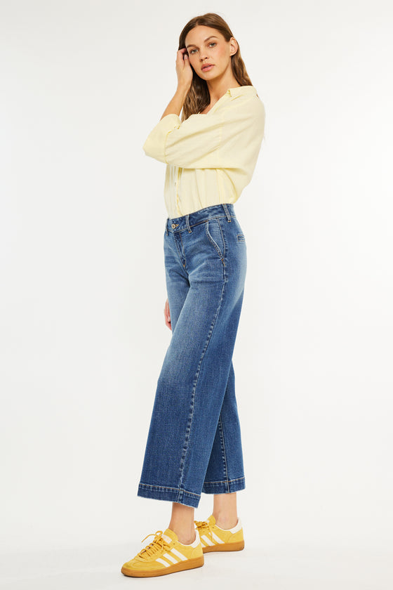 Tara Mid Rise Trouser Wide Leg Jean (Petite) - Official Kancan USA