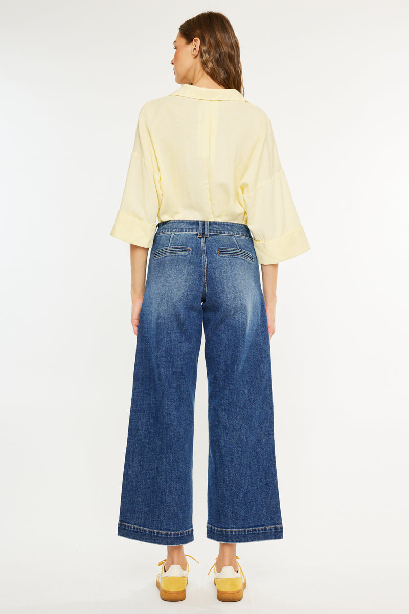 Tara Mid Rise Trouser Wide Leg Jean (Petite) - Official Kancan USA
