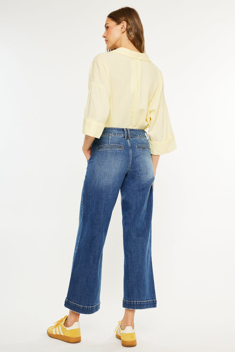 Tara Mid Rise Trouser Wide (Petite) – Kancan USA