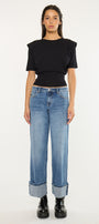 Lisa Mid Rise Wide Leg Jeans - Official Kancan USA