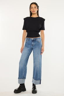  Lisa Mid Rise Wide Leg Jeans - Official Kancan USA