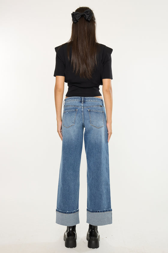 Lisa Mid Rise Wide Leg Jeans - Official Kancan USA