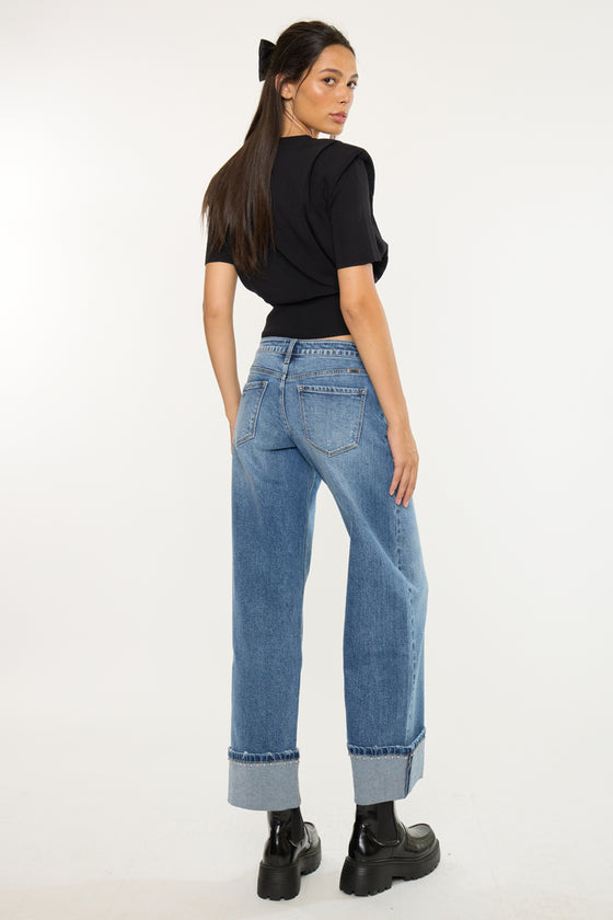 Lisa Mid Rise Wide Leg Jeans - Official Kancan USA