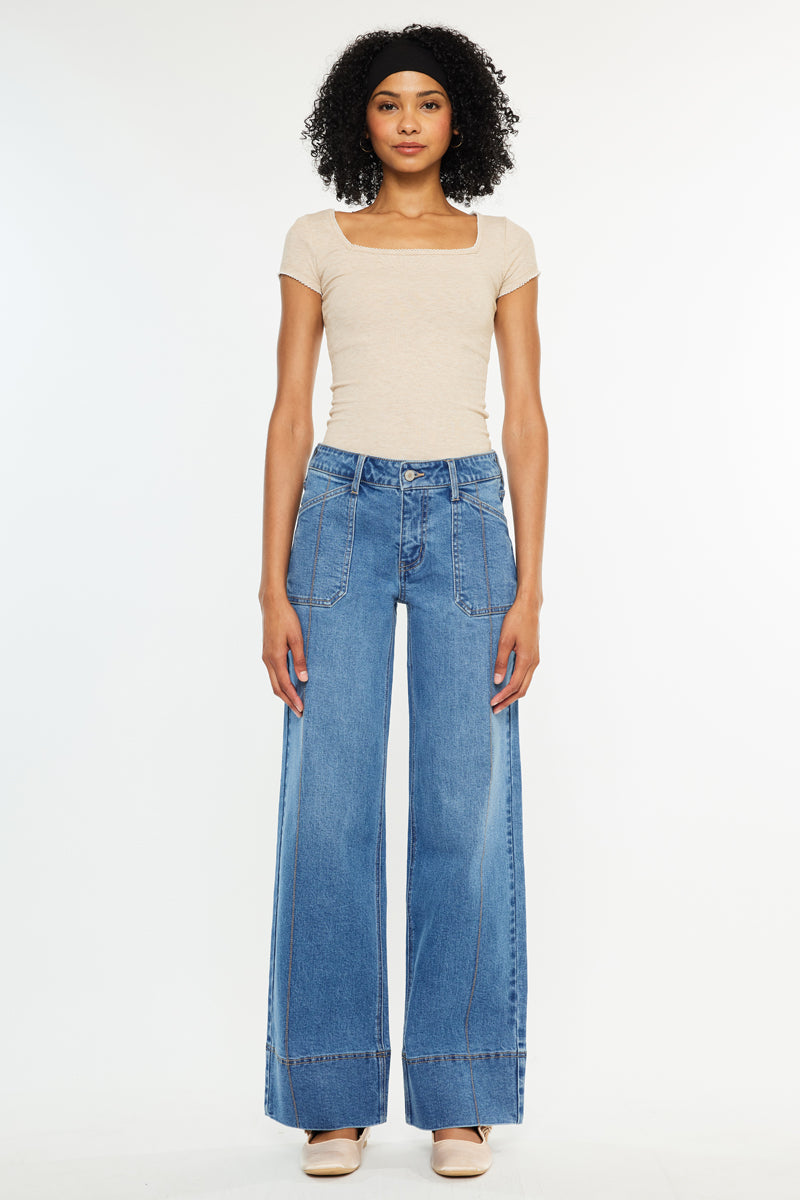 Yuri Mid Rise Wide Leg Jean - Official Kancan USA