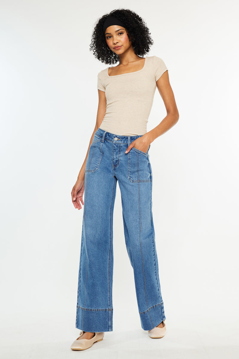Yuri Mid Rise Wide Leg Jean - Official Kancan USA