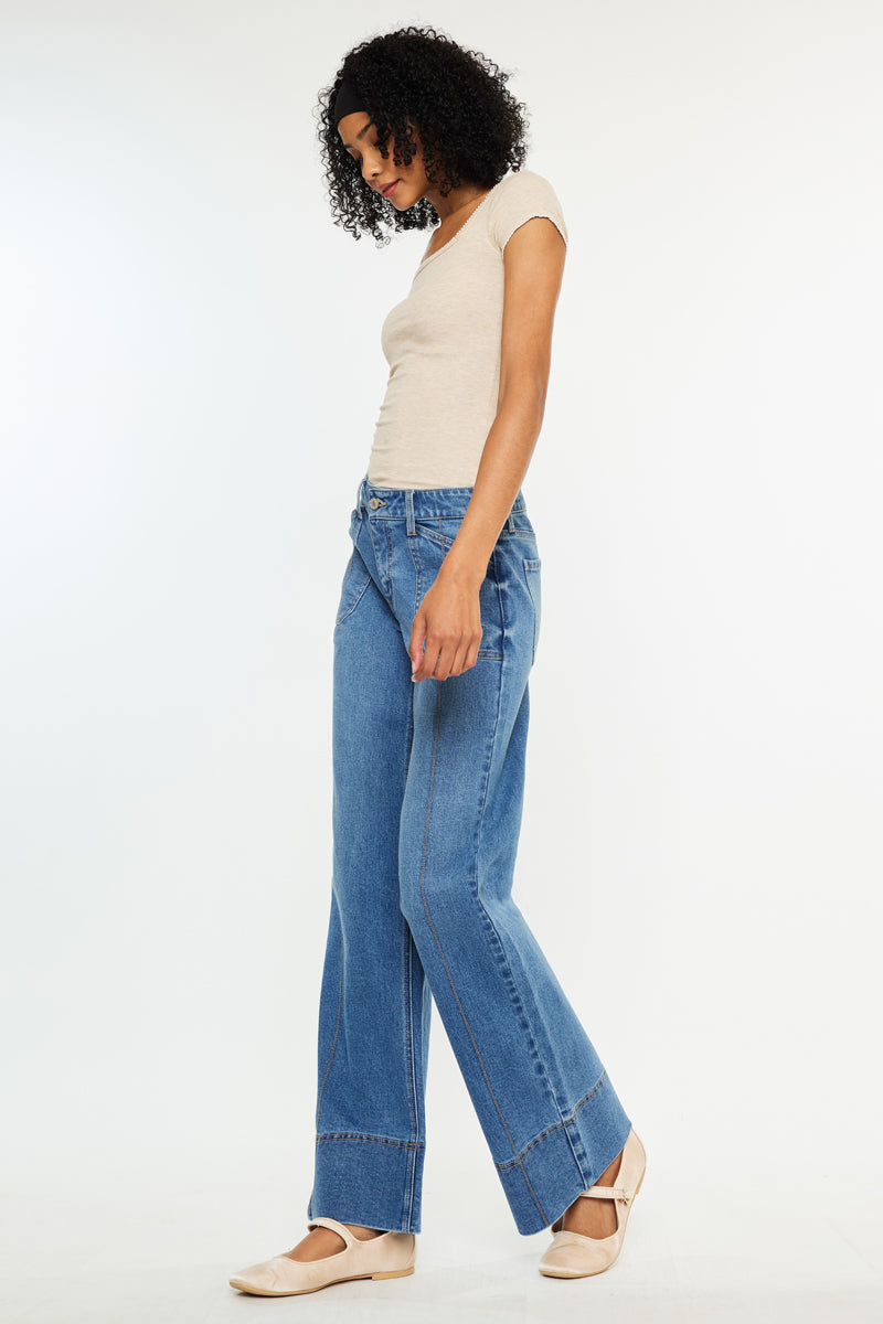 Yuri Mid Rise Wide Leg Jean - Official Kancan USA