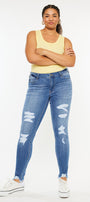 Summer Mid Rise Super Skinny Jeans (Plus Size) - Official Kancan USA
