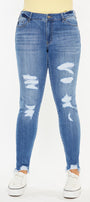 Summer Mid Rise Super Skinny Jeans (Plus Size) - Official Kancan USA