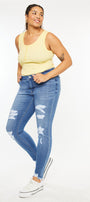 Summer Mid Rise Super Skinny Jeans (Plus Size) - Official Kancan USA
