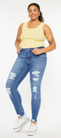 Summer Mid Rise Super Skinny Jeans (Plus Size) - Official Kancan USA