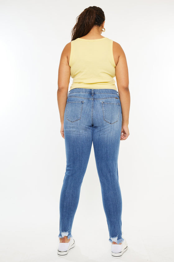 Summer Mid Rise Super Skinny Jeans (Plus Size) - Official Kancan USA