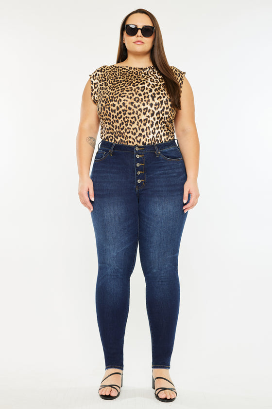 Tabetha High Rise Curvy Fit Jeans (Plus Size) - Official Kancan USA