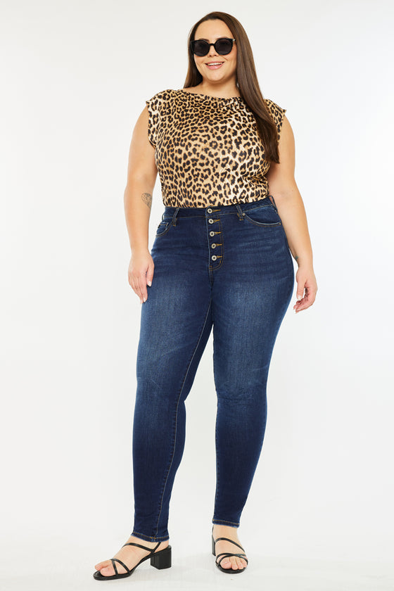 Tabetha High Rise Curvy Fit Jeans (Plus Size) - Official Kancan USA
