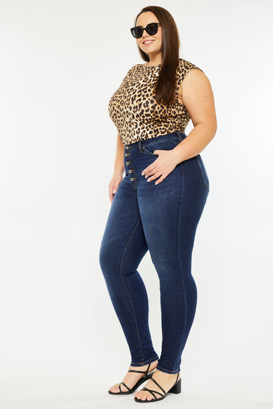 Tabetha High Rise Curvy Fit Jeans (Plus Size) - Official Kancan USA
