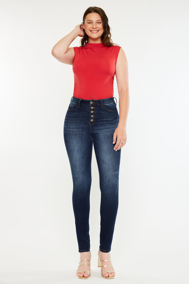 Candice High Rise Super Skinny Jeans Curvy – Kancan USA