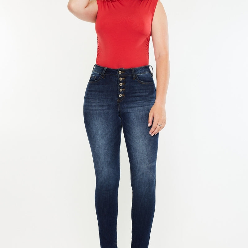 Candice High Rise Super Skinny Jeans - Curvy - Official Kancan USA