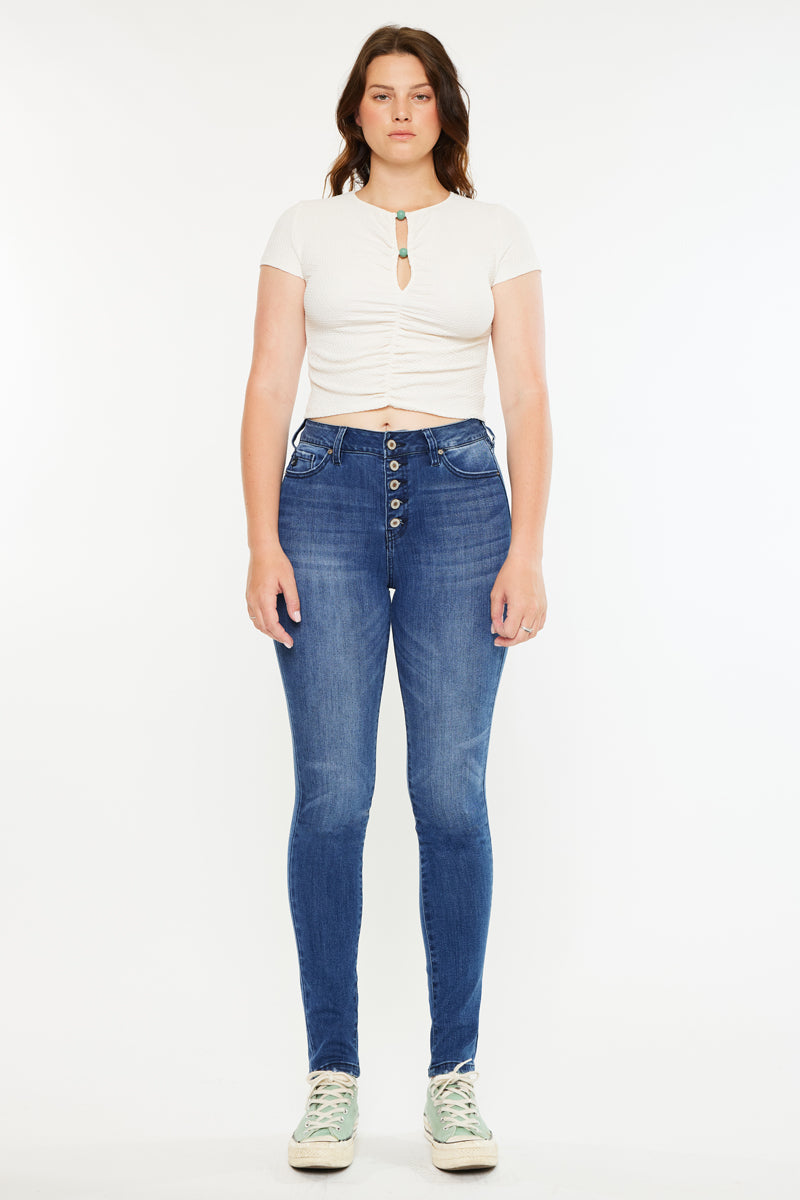 Candice High Rise Super Skinny Jeans - Curvy - Official Kancan USA