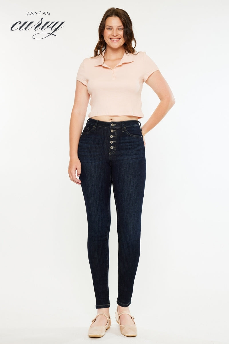 Birdie High Rise Super Skinny Jeans - Curvy - Official Kancan USA