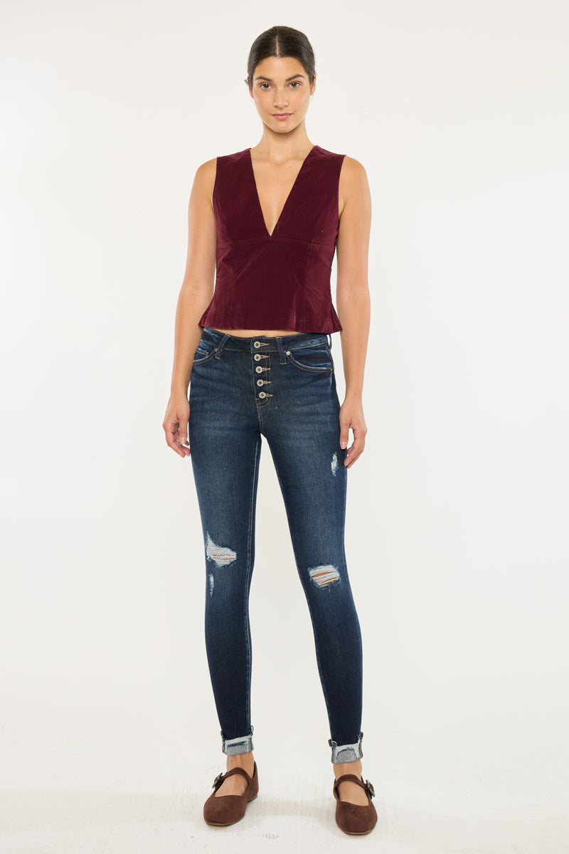 Norah High Rise Ankle Skinny Jeans - Official Kancan USA