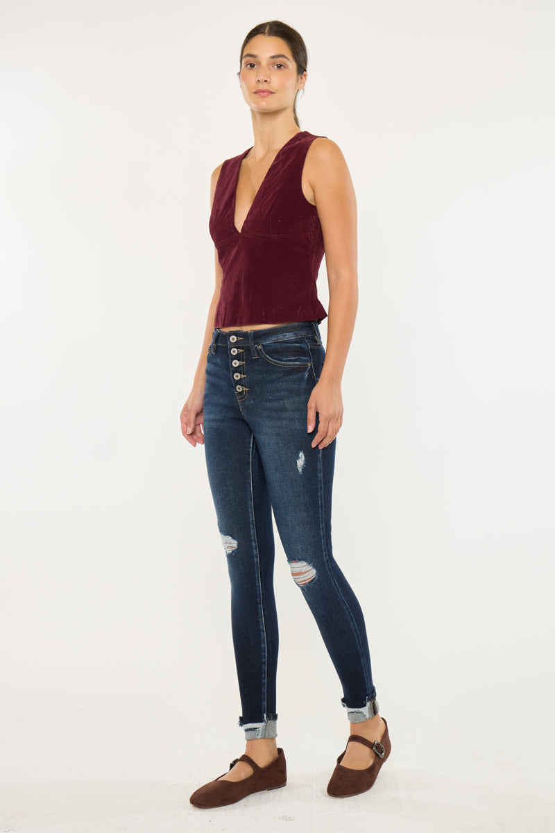 Norah High Rise Ankle Skinny Jeans - Official Kancan USA