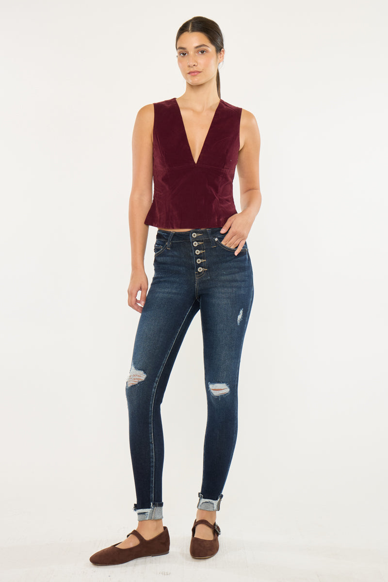 Norah High Rise Ankle Skinny Jeans - Official Kancan USA
