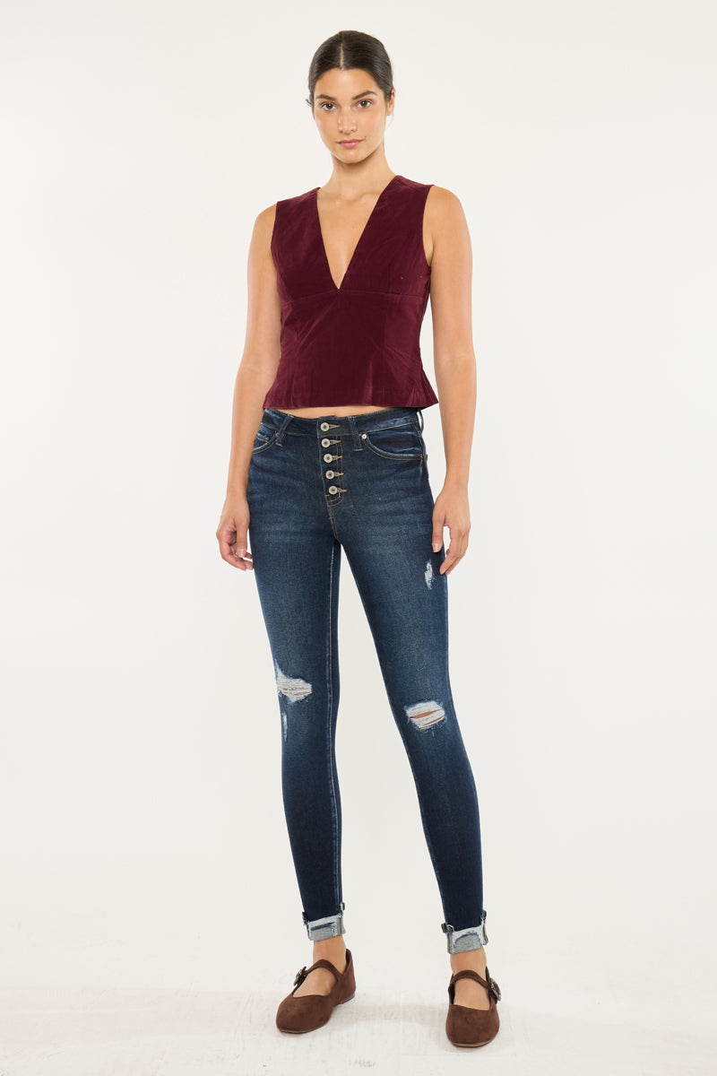 Norah High Rise Ankle Skinny Jeans - Official Kancan USA