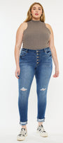Dorah High Rise Ankle Skinny Jeans (Plus Size) - Official Kancan USA