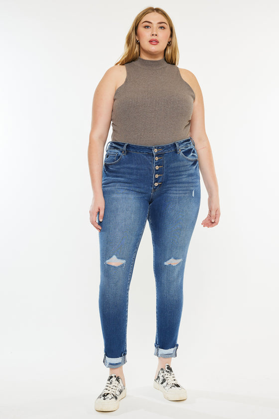 Dorah High Rise Ankle Skinny Jeans (Plus Size) - Official Kancan USA