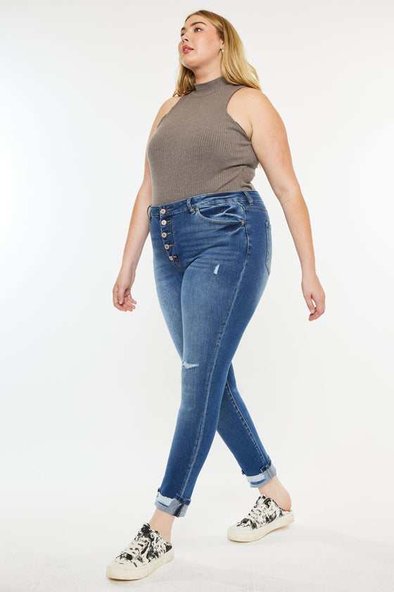 Dorah High Rise Ankle Skinny Jeans (Plus Size) - Official Kancan USA