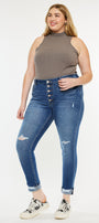 Dorah High Rise Ankle Skinny Jeans (Plus Size) - Official Kancan USA