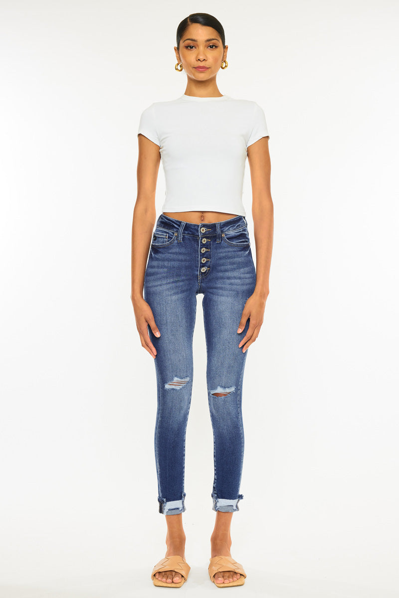 Norah High Rise Ankle Skinny Jeans - Official Kancan USA