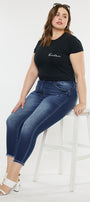 Jewels Mid Rise Ankle Skinny Jeans (Plus Size) - Official Kancan USA