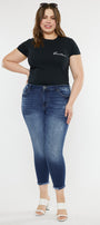 Jewels Mid Rise Ankle Skinny Jeans (Plus Size) - Official Kancan USA