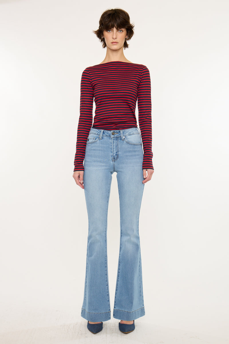 Roxanne High Rise Flare Jeans with Classic 5-Pocket Design