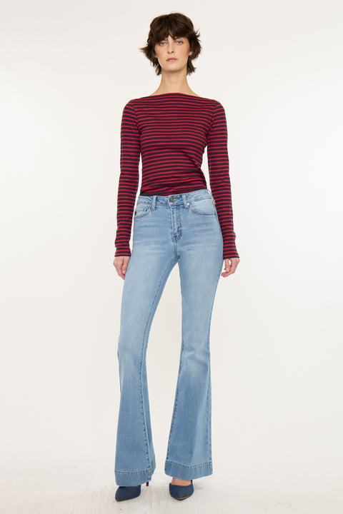 その他 kraan Roxanne High Rise Flare Jeans with Classic 5-Pocket Design