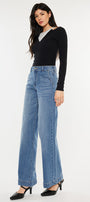Bertha High Rise Trouser Wide Leg Jeans - Official Kancan USA