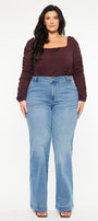 Martha  High Rise Trouser Wide Leg Jeans (Plus Size) - Official Kancan USA