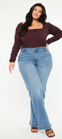 Martha  High Rise Trouser Wide Leg Jeans (Plus Size) - Official Kancan USA