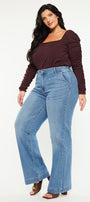 Martha  High Rise Trouser Wide Leg Jeans (Plus Size) - Official Kancan USA