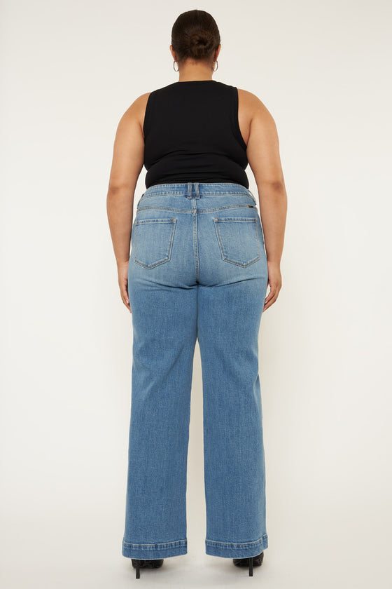 Martha  High Rise Trouser Wide Leg Jeans - Official Kancan USA