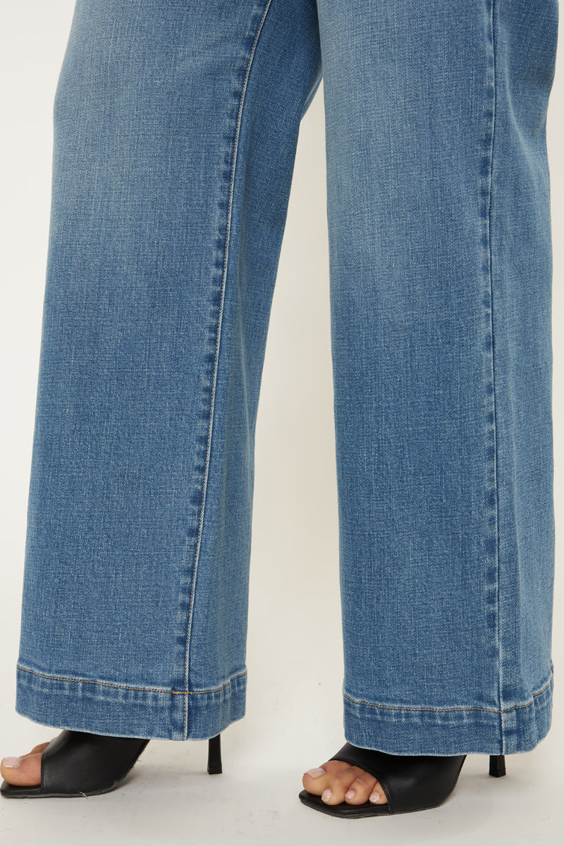 Martha  High Rise Trouser Wide Leg Jeans - Official Kancan USA