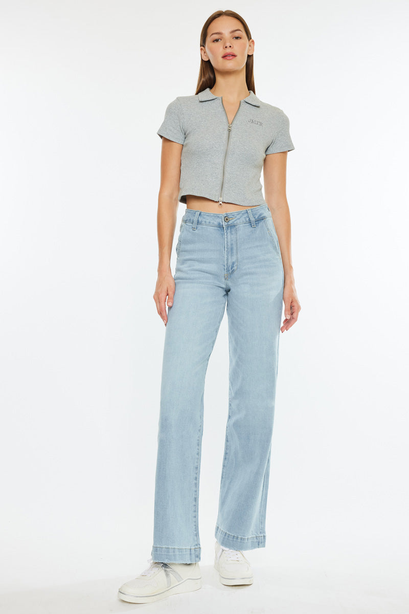 Celine Ultra High Rise Wide Leg Jeans - Official Kancan USA
