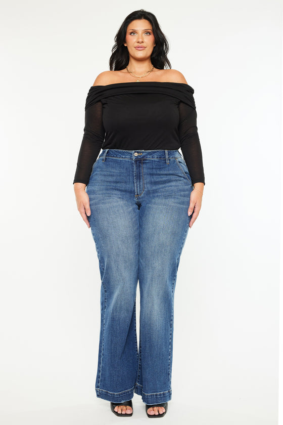 Jewel High Rise Slim Crop Straight Jeans (Plus Size) - Official Kancan USA