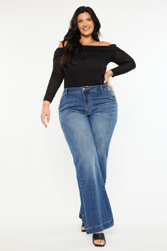 Jewel High Rise Slim Crop Straight Jeans (Plus Size) - Official Kancan USA