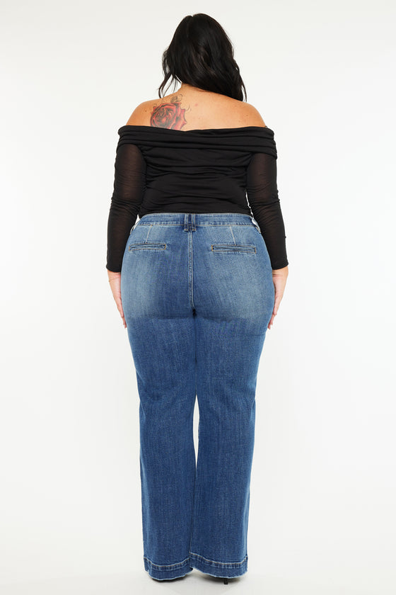 Jewel High Rise Slim Crop Straight Jeans (Plus Size) - Official Kancan USA