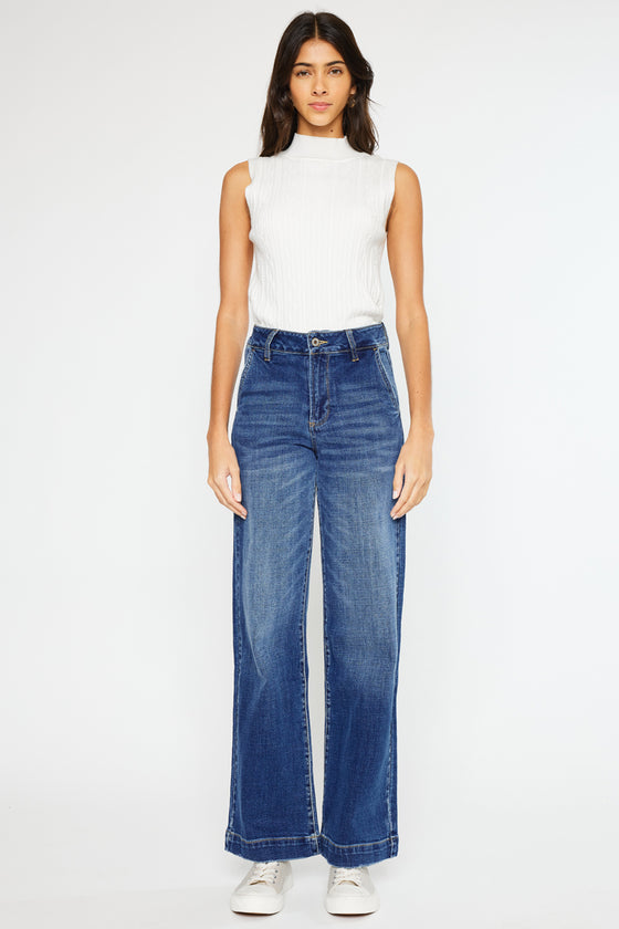 Celine Ultra High Rise Wide Leg Jeans - Official Kancan USA