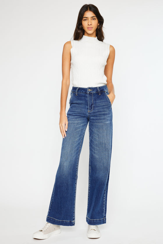 Celine Ultra High Rise Wide Leg Jeans - Official Kancan USA