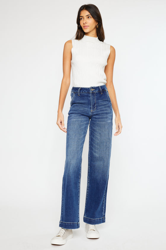 Celine Ultra High Rise Wide Leg Jeans - Official Kancan USA